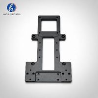 Plaque de montage d'équipement en aluminium usinée CNC 3D OEM, support de cadre anodisé noir 7075, pièces personnalisées fabriquées par électroérosion à fil