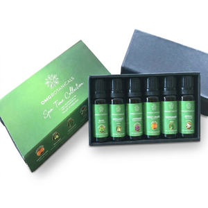 100% puro grado terapéutico 6/4 botella aceite esencial juego de regalo India Extracto de hierbas líquido lata contenedor de vidrio cultivo salvaje - Product Image 1