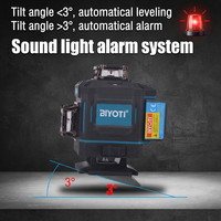 Niveau laser industriel 4D vert Biyoti BYT-4D29LLS, 16 lignes, indice de protection IP54, étanchéité totale, antichoc, batterie Li-Ion 5.2V, garantie 1 an
