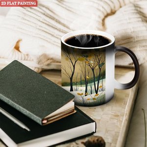 <b>Magic</b> Cup Frosted Black 11oz Ceramic Heat Color Changing Tea Mug - Product Image 3