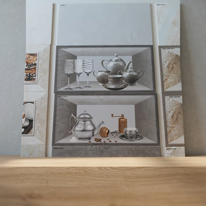 Carreaux muraux en céramique numérique émaillée 300x600mm pour cuisine et hall intérieurs avec fonction pare-feu - Product Image 3
