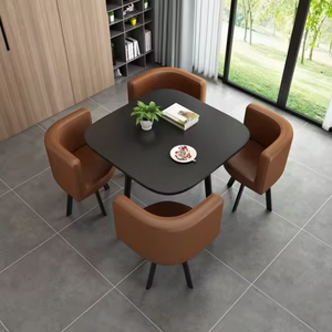 Set Economico di Tavolini <span class=keywords><strong>da</strong></span> Caffè Salvaspazio, Tavoli <span class=keywords><strong>da</strong></span> Pranzo Rotondi Personalizzati con 4 Sedie - Product Image 3