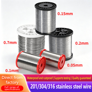 Fils en acier inoxydable 0,016 mm~5,5 mm AISI 201/202/301/304/304L/310//310S/410/420/430/904L, état rigide/acier inoxydable souple - Product Image 5