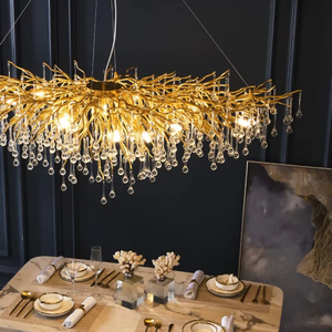 Treo ánh sáng mưa thả đèn chùm phòng khách phòng ăn sang trọng vàng chi nhánh Đèn Chùm Pha Lê - Product Image 4