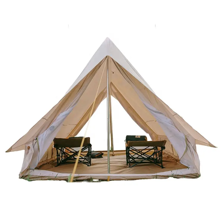 Tente de plein air de luxe en toile de coton, imperméable, en forme de tente, de tipi, de yourte, pour camping