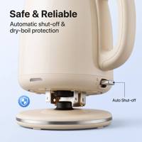 Bouilloire électrique à contrôle de température intelligent avec pot intérieur sans soudure 1,7 L 304ss