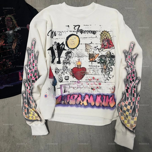 T-Shirt Waffle termiche da <span class=keywords><strong>uomo</strong></span> con stampa Dtg da <span class=keywords><strong>uomo</strong></span> 300 Gsm t-Shirt oversize Vintage con scritta a maniche lunghe - Product Image 5