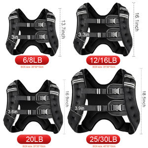 Customized 15/20/25/30LB <b>Strength</b> <b>Training</b> Adjustable Running Weight Vest With Pocket for Man and Women - Product Image 6