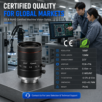 Lente de Cámara Industrial de 2/3 Pulgadas y 16MP, Lente de Enfoque Fijo con Iris Manual para Inspección de Defectos en PCB y Superficies
