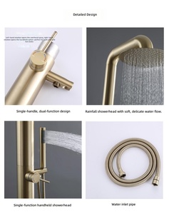 Nuevo Diseño <span class=keywords><strong>de</strong></span> <span class=keywords><strong>Columna</strong></span> <span class=keywords><strong>de</strong></span> <span class=keywords><strong>Ducha</strong></span> Exterior <span class=keywords><strong>de</strong></span> Acero Inoxidable Cepillado con <span class=keywords><strong>Monomando</strong></span> <span class=keywords><strong>de</strong></span> Agua Fría/Caliente y Rociador Suave para Piscina y Jardín - Product Image 3