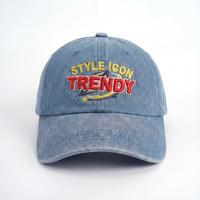 Gorras de Béisbol Personalizadas de 6 Paneles con Logotipo Bordado, Color Azul Bebé, Algodón Lavado, Estilo Desestructurado, Gorras de Papá
