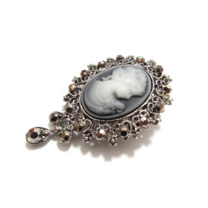 <span class=keywords><strong>Broche</strong></span> vintage en métal plaqué noir avec cristaux et strass, style antique, <span class=keywords><strong>bijoux</strong></span> de <span class=keywords><strong>broche</strong></span> vintage avec strass - Product Image 5