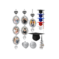 Pendentifs personnalisables en forme d'aile d'ange avec pampille et photo, cadeau commémoratif de remise de diplôme, en alliage durable et acier inoxydable