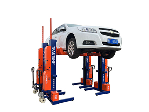 TFAUTENF Chariot élévateur mobile à 4 colonnes de 10 tonnes, capacité de 2,5 tonnes par colonne, chariot hydraulique à double batterie pour le retrait des batteries de véhicules électriques - Product Image 2