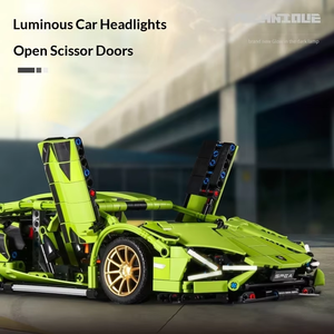 ランボスポーツカーGini組み立て式ビルディングブロック機械式グループモデルカーリモートコントロールABS組み立ておもちゃに対応 - Product Image 3