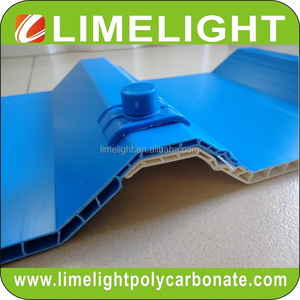 Tôle de toiture en PVC ondulé avec revêtement UV, structure à double paroi, bleu, blanc, bleu+blanc, fabriqué en Chine - Product Image 5
