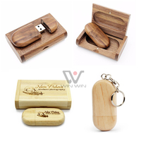 Flashdisk Kayu Grosir Logo Custom Berkualitas Tinggi 64GB 32GB USB 3.0