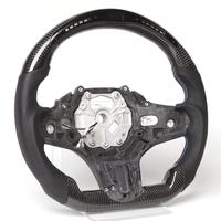Volant BMW M-Style en fibre de carbone avec LED, cuir perforé, surpiqûres bleues, forme D pour G80 G20 G22, amélioration personnalisée OEM, vente en gros