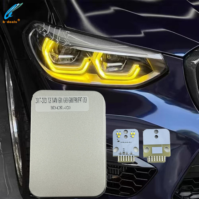CSL New Yellow LED Headlight DRL Module for 2017-2021 for BMW X3 X4M G01 G03 G08 F98 F97 IX3 Car Daytime Running Lights