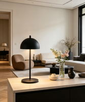 Lampe de table moderne en forme de champignon, lampe de bureau en métal noir, lampe de chevet minimaliste pour chambre à coucher, hôtel, décoration de la maison