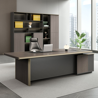 Bureau de direction en forme de L, de luxe, moderne, convertible, table d'ordinateur de bureau, forme personnalisable, style panneau en bois, bureaux modulaires
