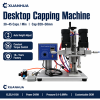 Machine de capsulage semi-automatique électrique de bureau XUANHUA, diamètre du capuchon 20-50 mm, 30-45 bouteilles/min |   Plastique/Métal