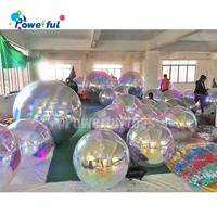 Décoration commerciale Pvc sphère flottante miroir ballon Disco brillant boule miroir gonflable