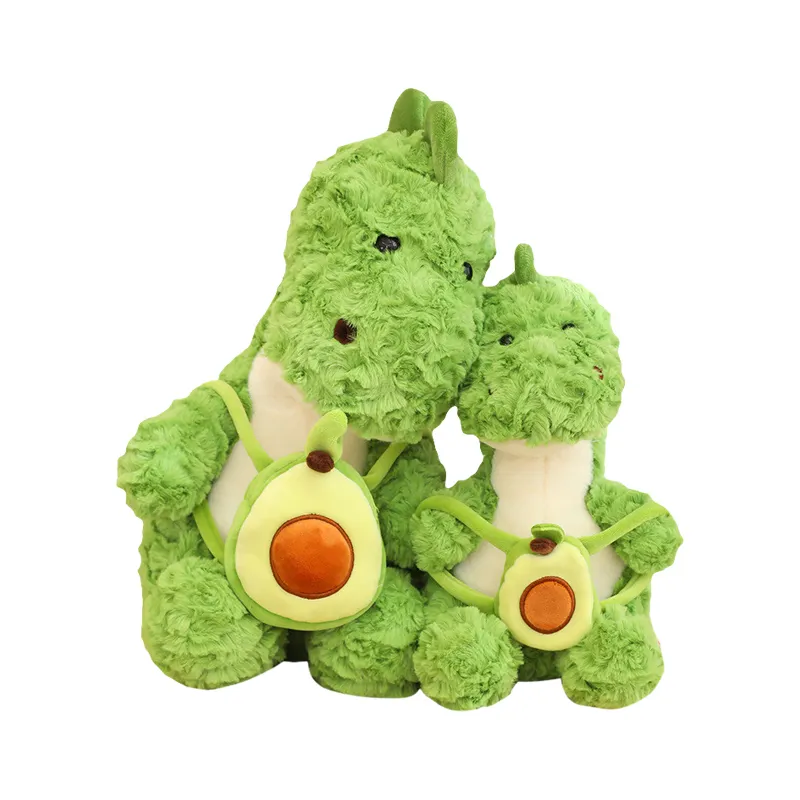 Custom Plush Dinosaur With Avocado Bag Toys Hot Stuffed Animal Dinosaur Plush Toy Lovely Green Avocado Plush Dinosaur Backpack