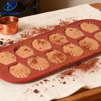 Moule en silicone résistant à la chaleur de qualité alimentaire, 12 cavités, en forme de coquille Saint-Jacques, pour chocolats, bonbons et madeleines, idéal pour les occasions festives