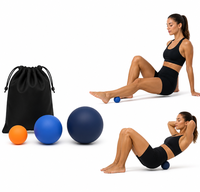 Ensemble de balles de massage en silicone 46 65 80 mm – Outil de récupération musculaire profond, ferme et lisse
