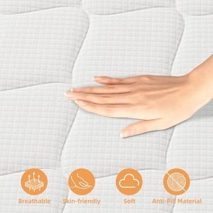Colchón de Muelles Ensacados Híbrido Euro Top de 12 Pulgadas, Tamaño King, Espuma Viscoelástica Suave y Firme, para Muebles de Dormitorio de Hotel - Product Image 4