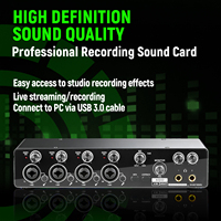 4-in-4-Out USB-Audio-Interface mit ASIO-Treiber USB 3.0 Soundkarte für Studioaufnahmen, Streaming, Podcast und Musikproduktion