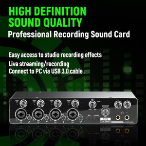 อินเทอร์เฟซเสียง USB 4 เข้า 4 ออก พร้อมไดรเวอร์ ASIO การ์ดเสียง USB 3.0 สำหรับการบันทึกเสียงในสตูดิโอ สตรีมมิ่ง พอดแคสต์ และการผลิตเพลง - Product Image 3