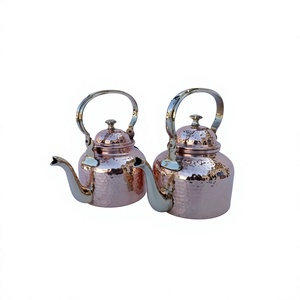 <b>Set</b> Of 2 Pure Copper Kettle With Handle & Lid Ayurvedic Health Benefits Home Kitchen Tabletop <b>Tea</b> Coffee Serving Kettles - Product Image 6