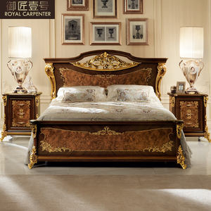 Stile europeo italiano in legno massello 1.8m letto matrimoniale con deposito per letto nuziale palazzo camera da letto mobili <span class=keywords><strong>classici</strong></span> - Product Image 1