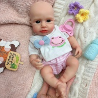 Poupée Reborn en Silicone Lavable de 12 Pouces, Corps Entier Réaliste, Fille, Toucher Doux, Cheveux Bouclés Faits Main, Vente en Gros Directe Usine