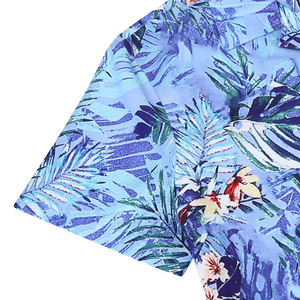 新作100% ポリエステルカスタムトロピカル熱帯雨林プリントメンズハワイアンシャツ花柄プラスサイズポプリン半袖バンコクデザイン - Product Image 5