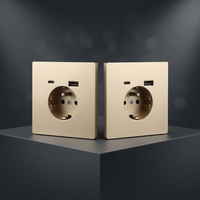 Prise murale Schuko EU en panneau doré mat, 16A/10A, type F, avec chargeur USB-A USB-C, IP22, pour la Russie, l'Égypte, le Maroc – Approvisionnement direct usine