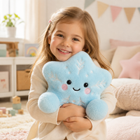 Peluche Étoile Mignonne, Coussin Doux en Forme de Flocon de Neige, Personnage de Dessin Animé Kawaii, Couleur Personnalisée, Cadeau d'Anniversaire pour Enfants
