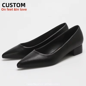 New Style Women Boat Shoes <b>Pointed</b> <b>Toe</b> <b>Flat</b> Waterproof Breathable Anti-Slippery Comfort Slip on Black Custom Shoes - Product Image 1