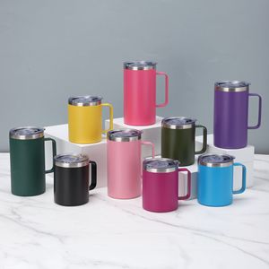 Mug à café isotherme à double paroi en acier inoxydable 18/8 de 12 oz avec poignée et couvercle, pour voyage et camping, personnalisable avec logo - Product Image 5