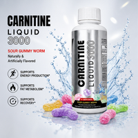 Complément Liquide OEM de L-Carnitine, Acétyl L-Carnitine Tartrate, Formes Pré-Entraînement, Énergie et Soutien Musculaire, Saveur Gommeuse Aigre Goût Ver