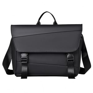 Full Customzaiton High Quality Vegan Leather <b>Crossbody</b> <b>Bag</b> Unisex Customized Black Unisex Embossed Logo Leather Messenger <b>Bag</b> - Product Image 1