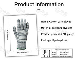 Guantes de Hilo de Algodón de Alta Calidad con Logotipo Personalizado, Venta al por Mayor en China, Guantes de Trabajo Industriales de Seguridad, Tejidos, Antideslizantes, con Puño Elástico de Cuero para Jardín - Product Image 4