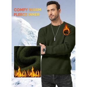 FOXA <b>Men's</b> Fleece Winter Sweater Heavy Weight Crewneck <b>Pullover</b> Knit Slim Fit Soft Comfy Sweaters - Product Image 4