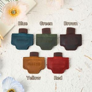 Hr Luxury Design Genuine Magnetic <b>Bookmark</b> With Classic Leather Pen Clip for Students Readers - Product Image 5