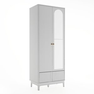 Modern Slatted <b>Sideboard</b> Cabinet with Open Shelves and <b>Metal</b> Legs for Living Dining Room - Product Image 2