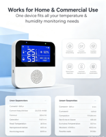 Capteur de température et d'humidité WiFi Tuya, thermomètre numérique intelligent sans fil pour intérieur, hygromètre avec contrôle à distance via application