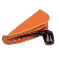 Étui à pipe en cuir - Portable, pratique, magnifiquement conçu, avec fermeture éclair, pour une seule pipe, accessoire CL09, style américain
