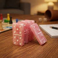 Jeu de dominos personnalisé en résine pour adultes, 28 pièces, dominos à six points